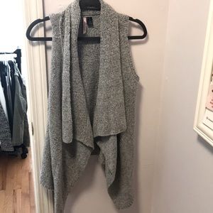 Grey draped sweater vest!